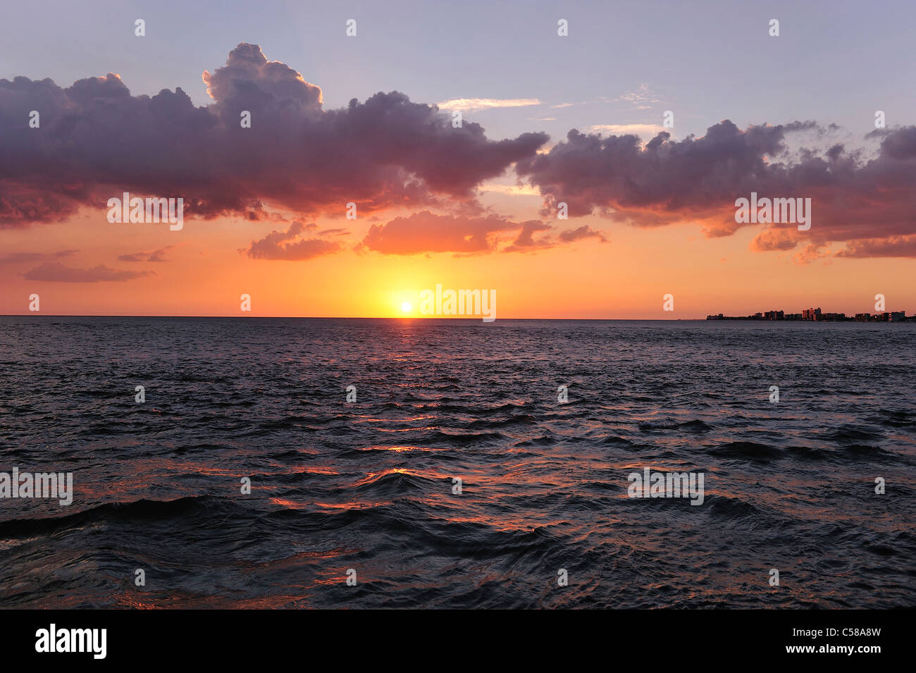 Sunset, Madeira Beach, near Clearwater Beach, Gulf, sea, Mexico