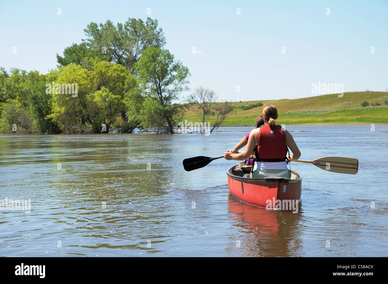 The flooded Souris River in North Dakota, United States Stock Photo Alamy