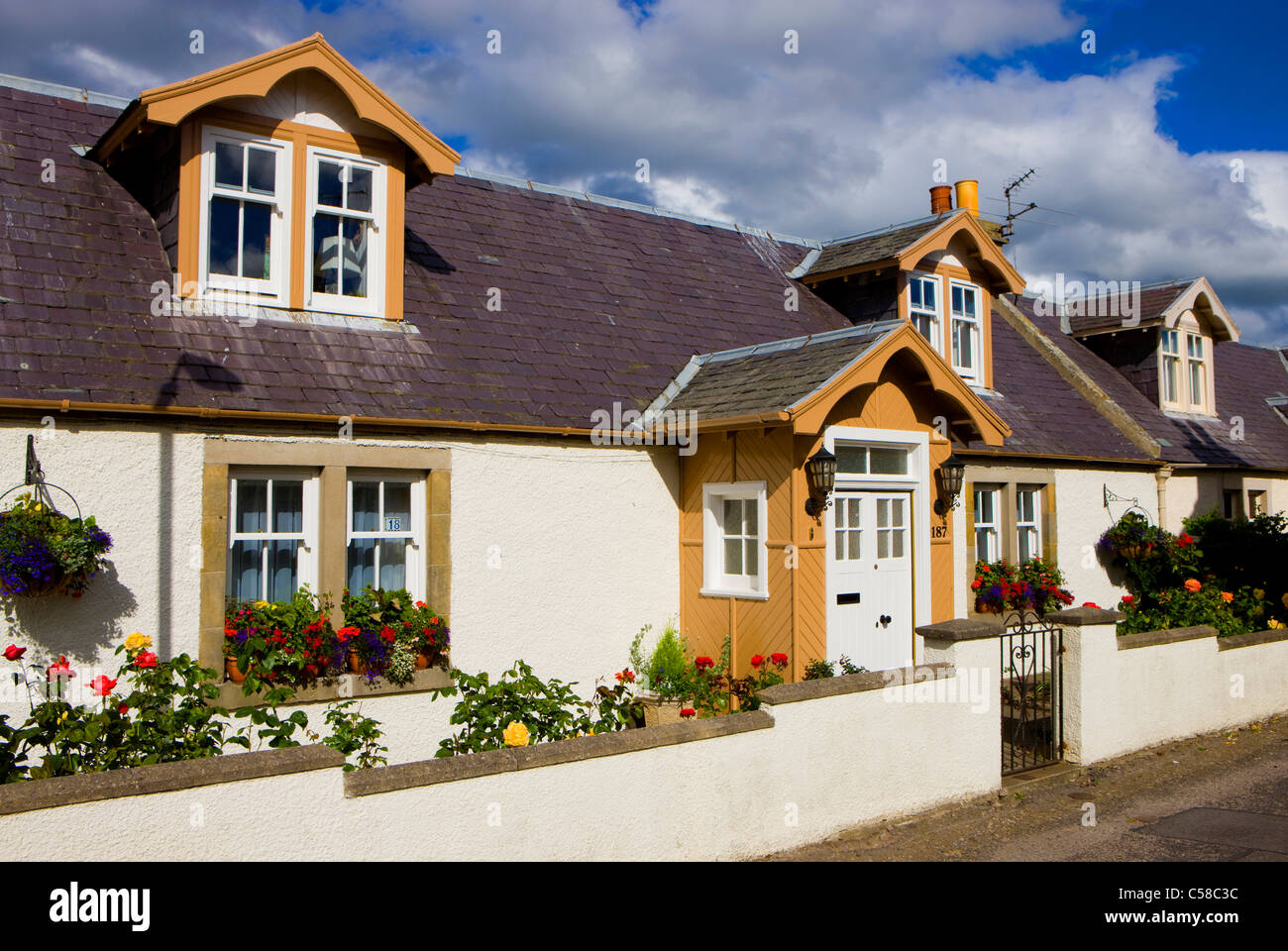 Findhorn, Great Britain, Scotland, Europe, village, houses, homes Stock