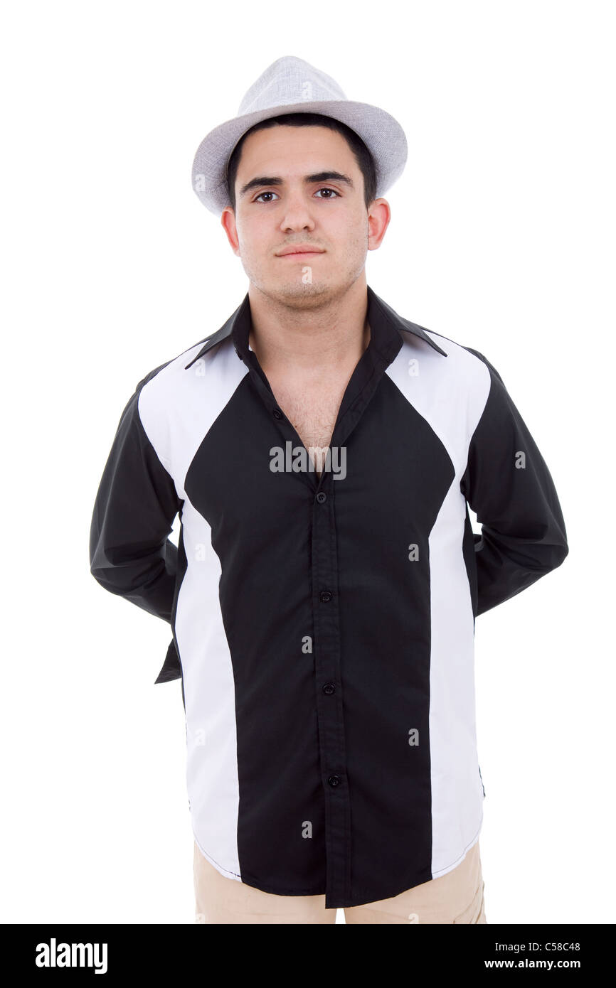 young casual man posing, isolated on white background Stock Photo - Alamy