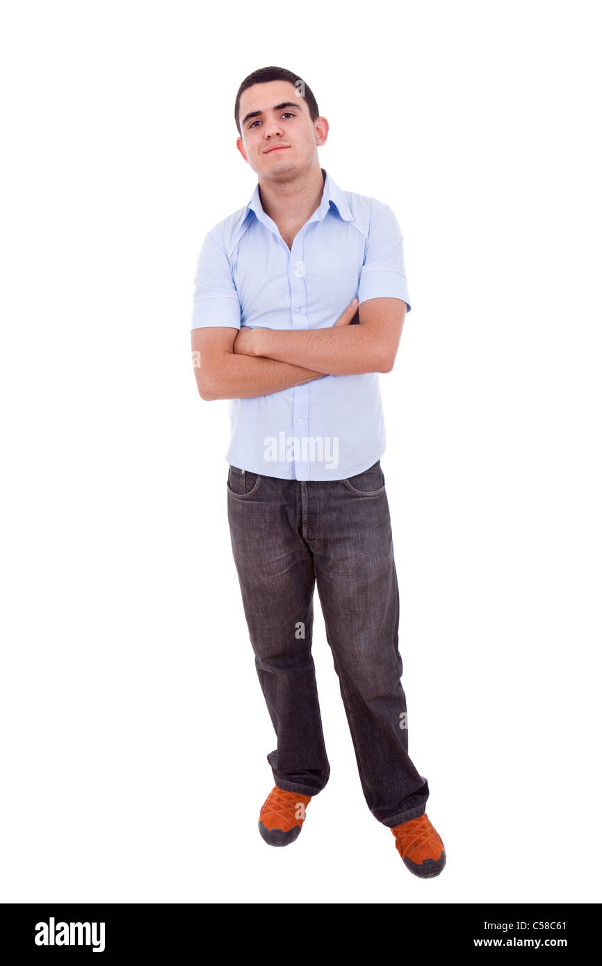young casual man full length, isolated on white background Stock Photo ...