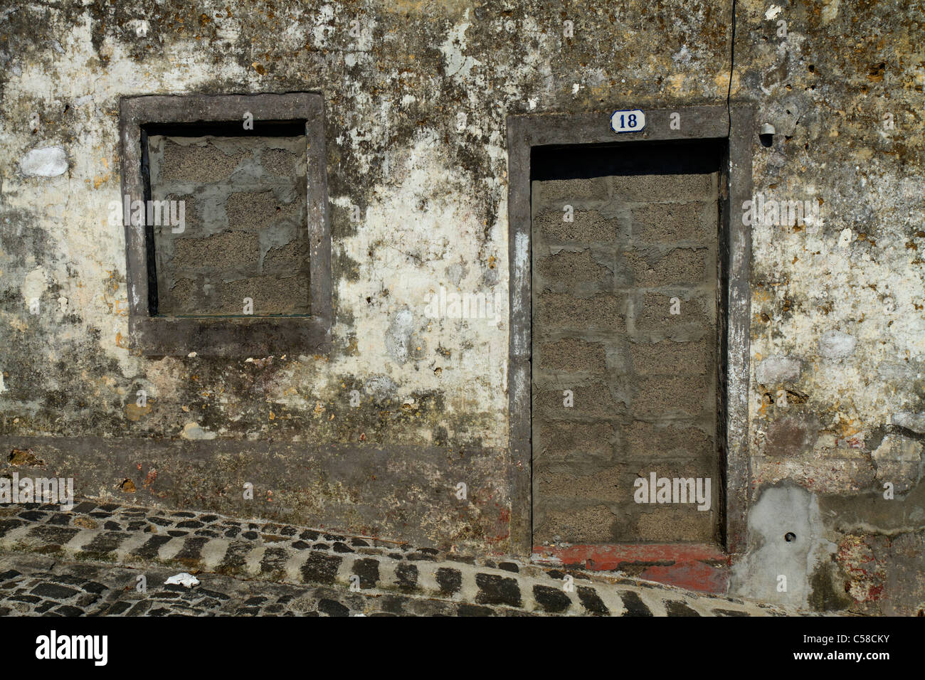Abandoned house in Ponta Delgada, São Miguel island, Azores. Stock Photo