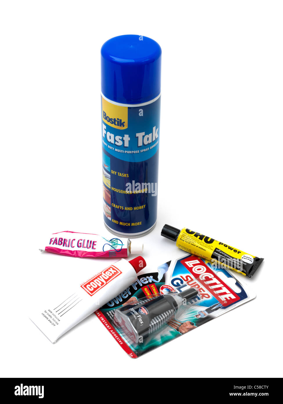 Various Glues Sometimes Used As An Inhalants Stock Photo