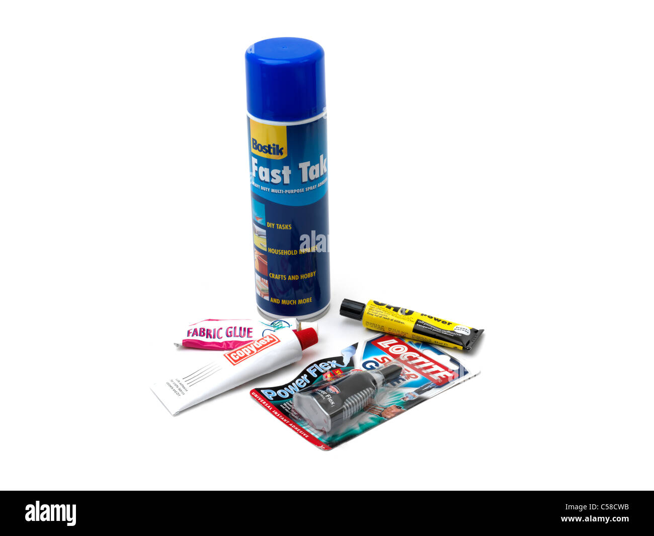 Various Glues Sometimes Used As An Inhalants Stock Photo
