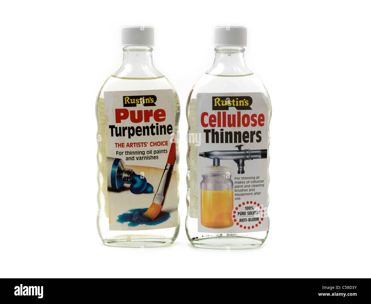 Cellulose Thinner and Pure Turpentine Paint Thinners Sometimes Used As An  Inhalant Stock Photo - Alamy