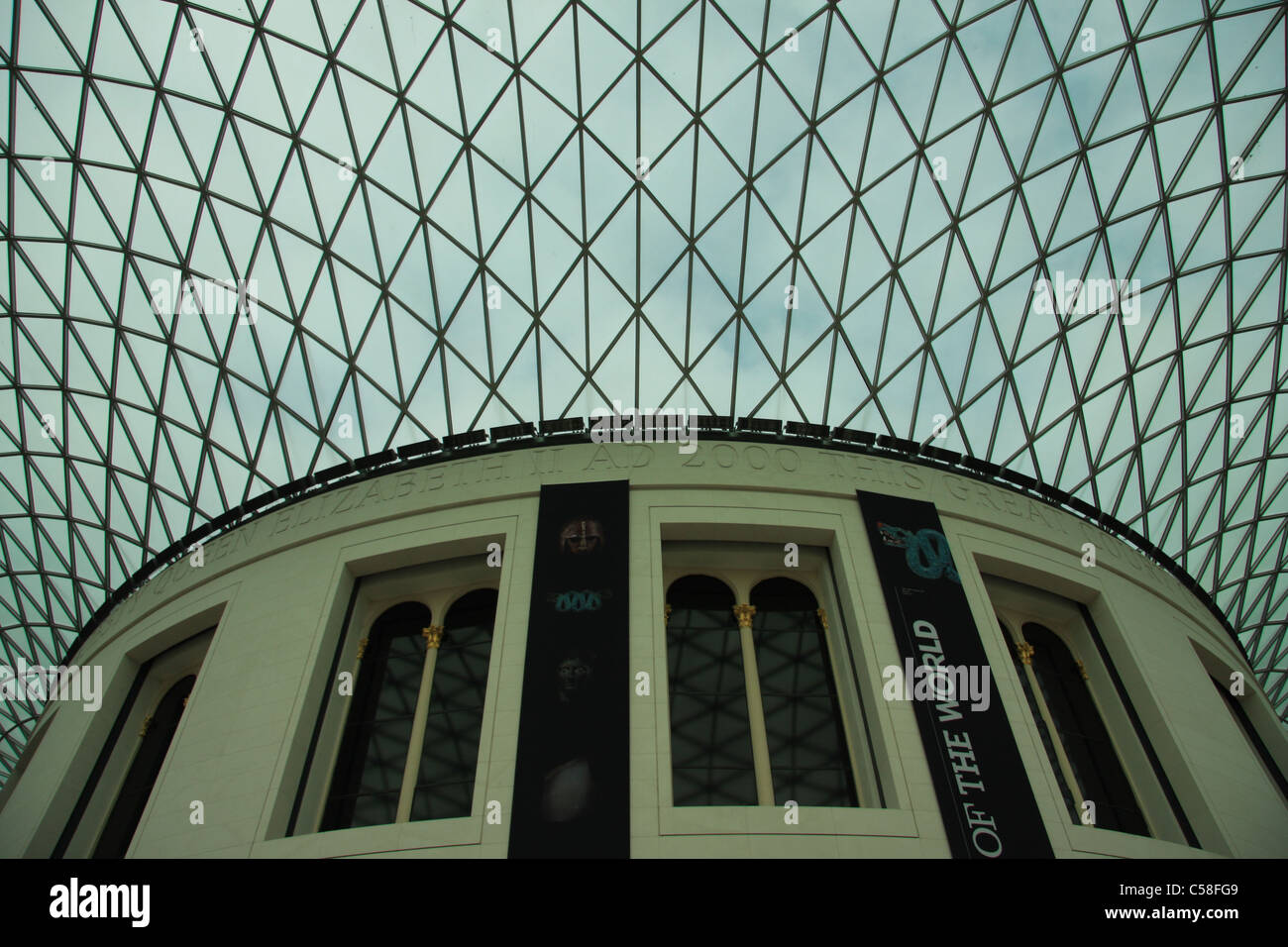 Great Britain, England, UK, United Kingdom, London, travel, tourism, museum, British museum, architecture, roof, glass Stock Photo