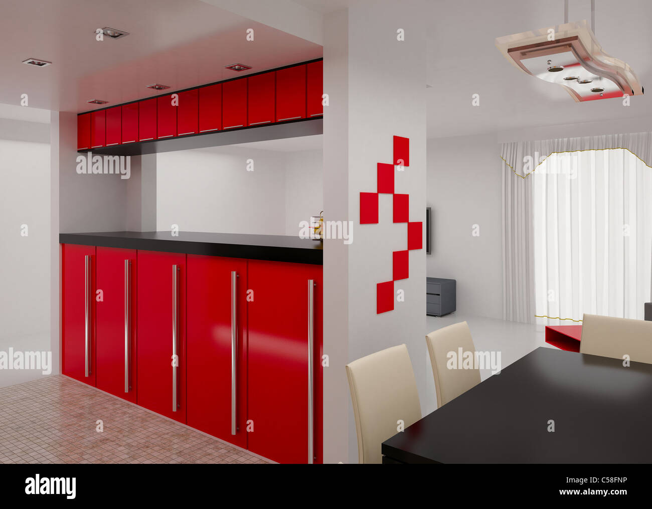 Interior of the modern room. High resolution image. 3d rendered