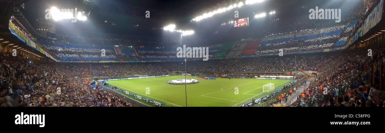 Italy, Milano, Milan, San Siro, Meazza, stadium, Inter Milano, football, soccer, spectator Stock Photo