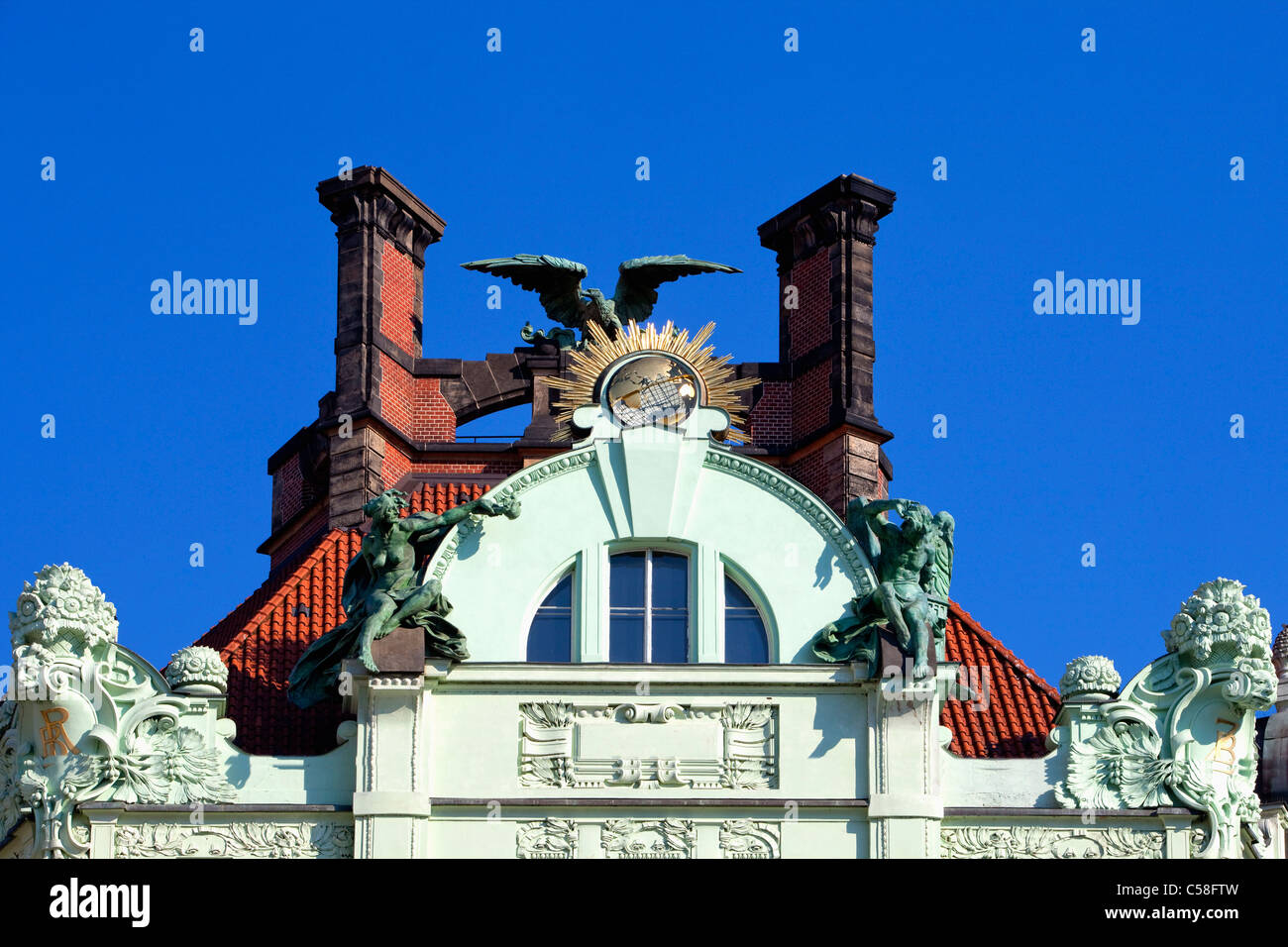 architecture, art, building, city, Czech, Europe, Goethe institute, house, old, Prague, sky, town, travel, urban, architecture, Stock Photo