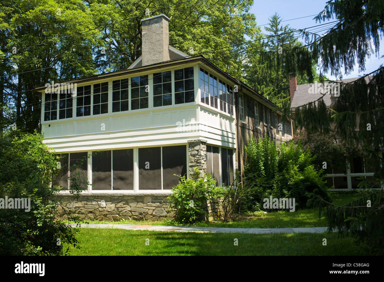 Val-Kill Cottage, Eleanor Roosevelt National Historic Site, Hyde Park, Dutchess County, Hudson Valley, New York State Stock Photo