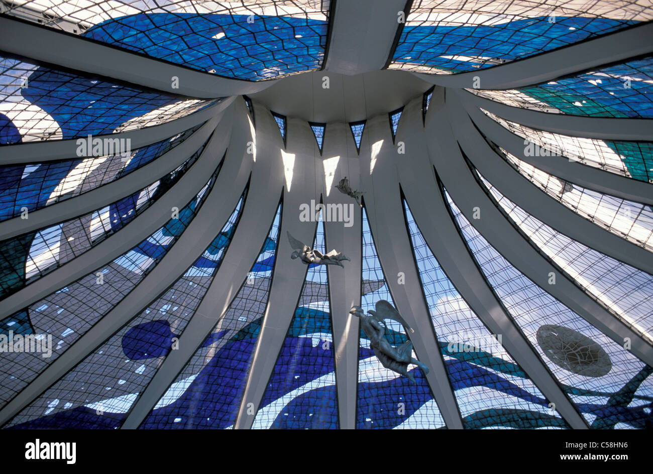 Cathedral, Brasilia, Brazil, South America, rood, inside, detail, roof Stock Photo