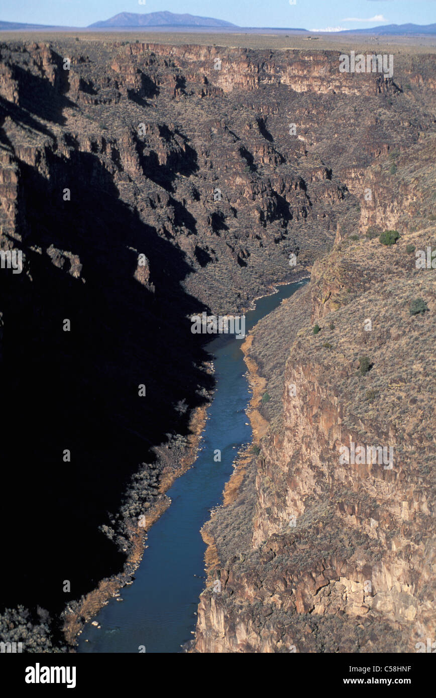 Rio Grande, river, Gorge, Taos, New Mexico, USA, United States, America, river, mountain Stock Photo
