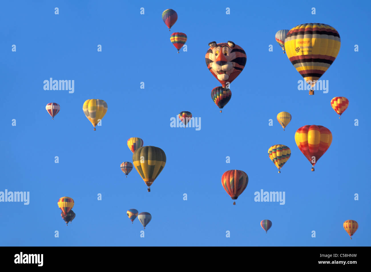 International Balloon Fiesta, Albuquerque, New Mexico, USA, United States, America, balloon, hot air, sky, colours Stock Photo