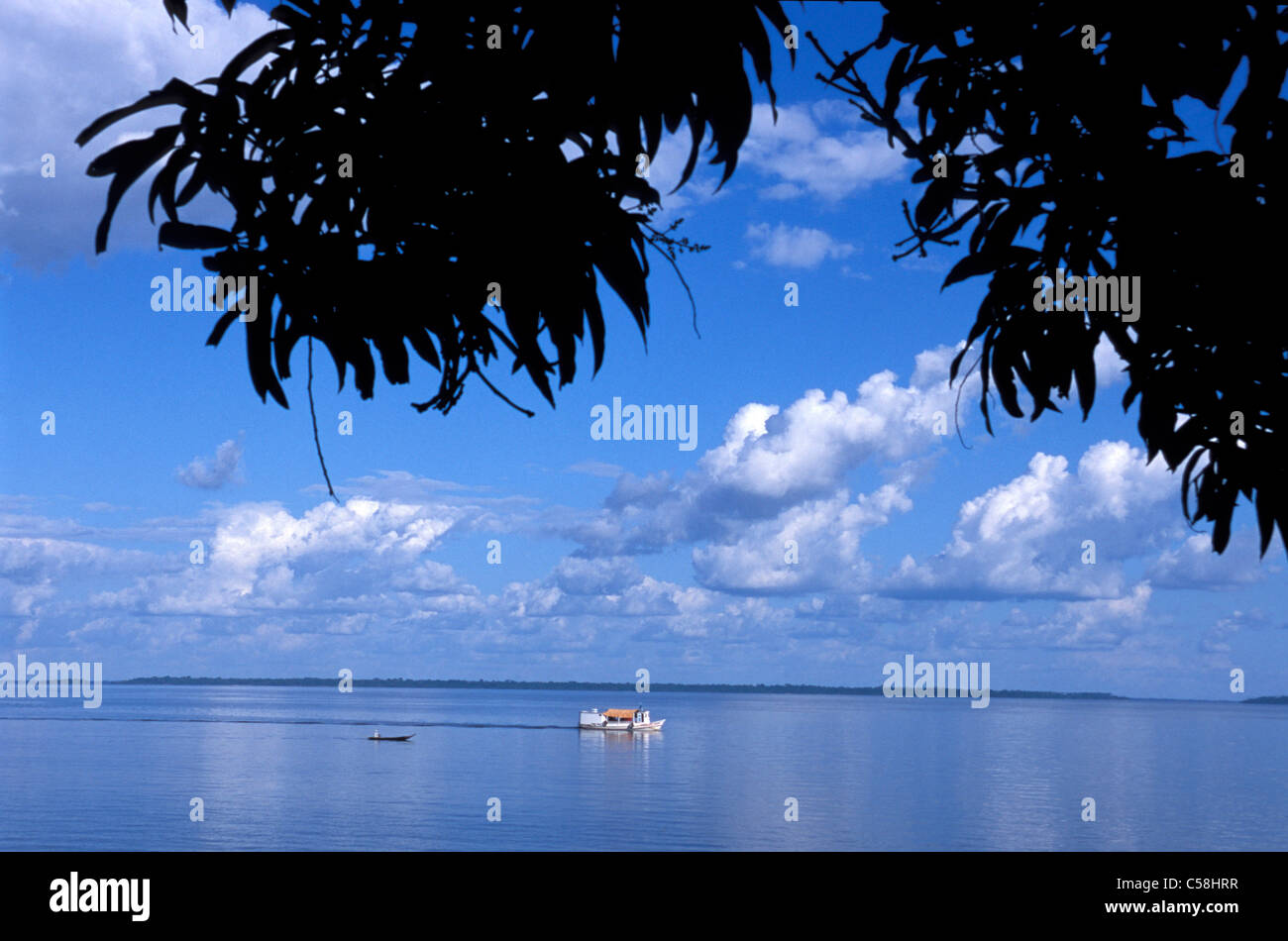 Boat, Amazon River, Ilha do Marajo, Amazon Delta, Amazonia, Brazil