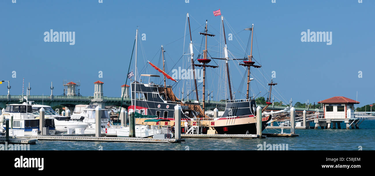 Boats, Marina, St. Augustine, Florida, USA, United States, America, ships, harbour Stock Photo