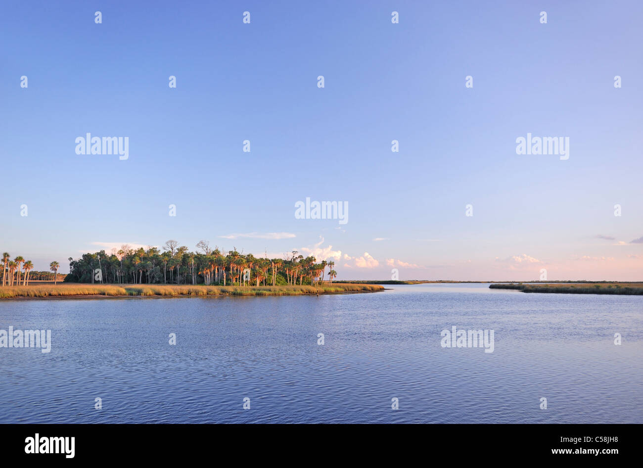 Waterway, Bayport Park, Pine Island, near Spring Hill, Florida, USA, United States, America, sea, water Stock Photo