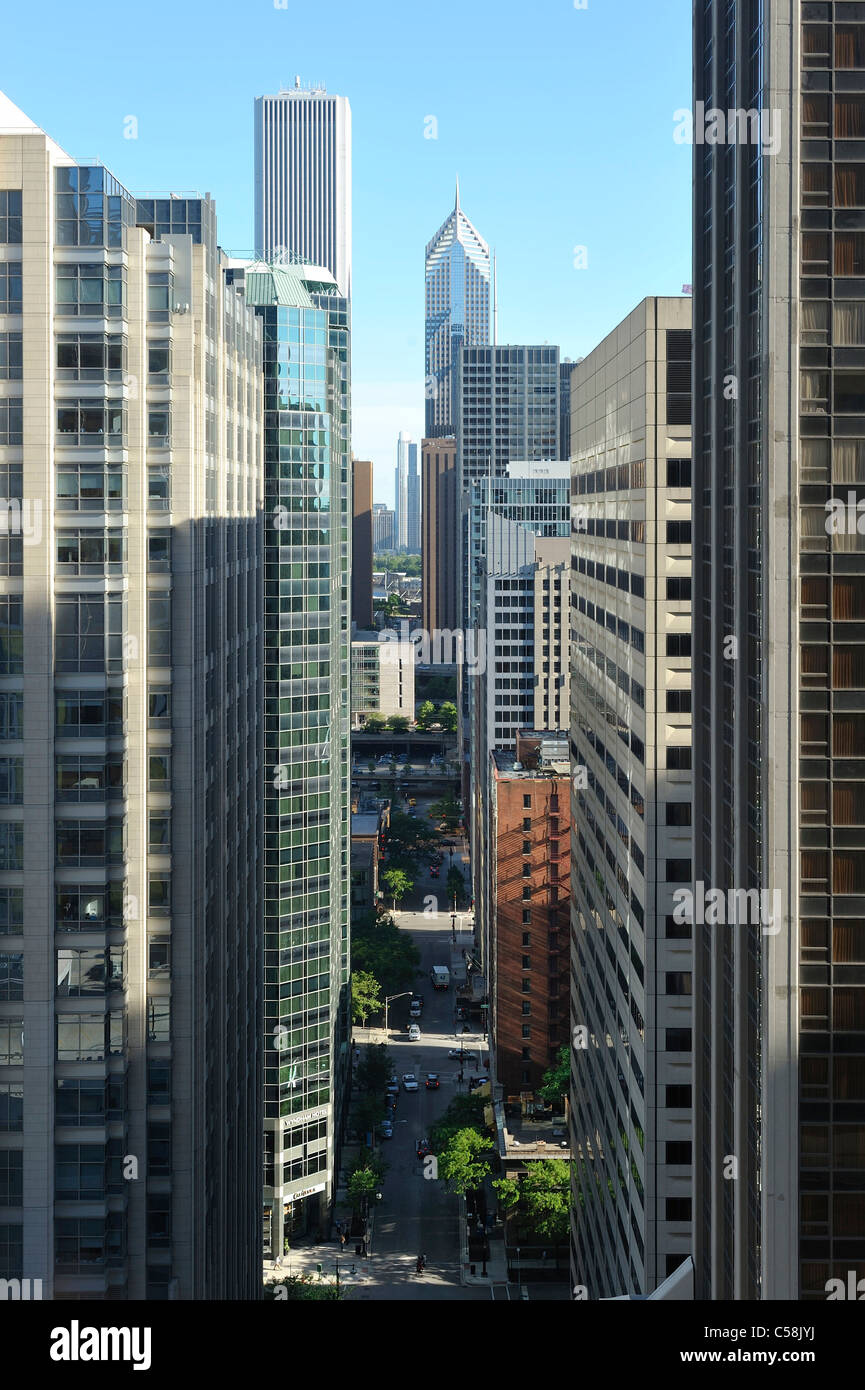 view, from C-View Lounge, buildings, Chicago, Illinois, USA, United States, America, Stock Photo
