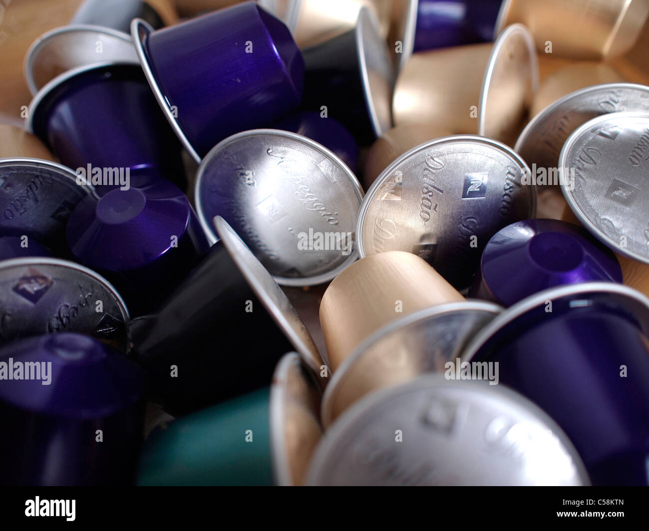 Nespresso coffee capsules cups Stock Photo