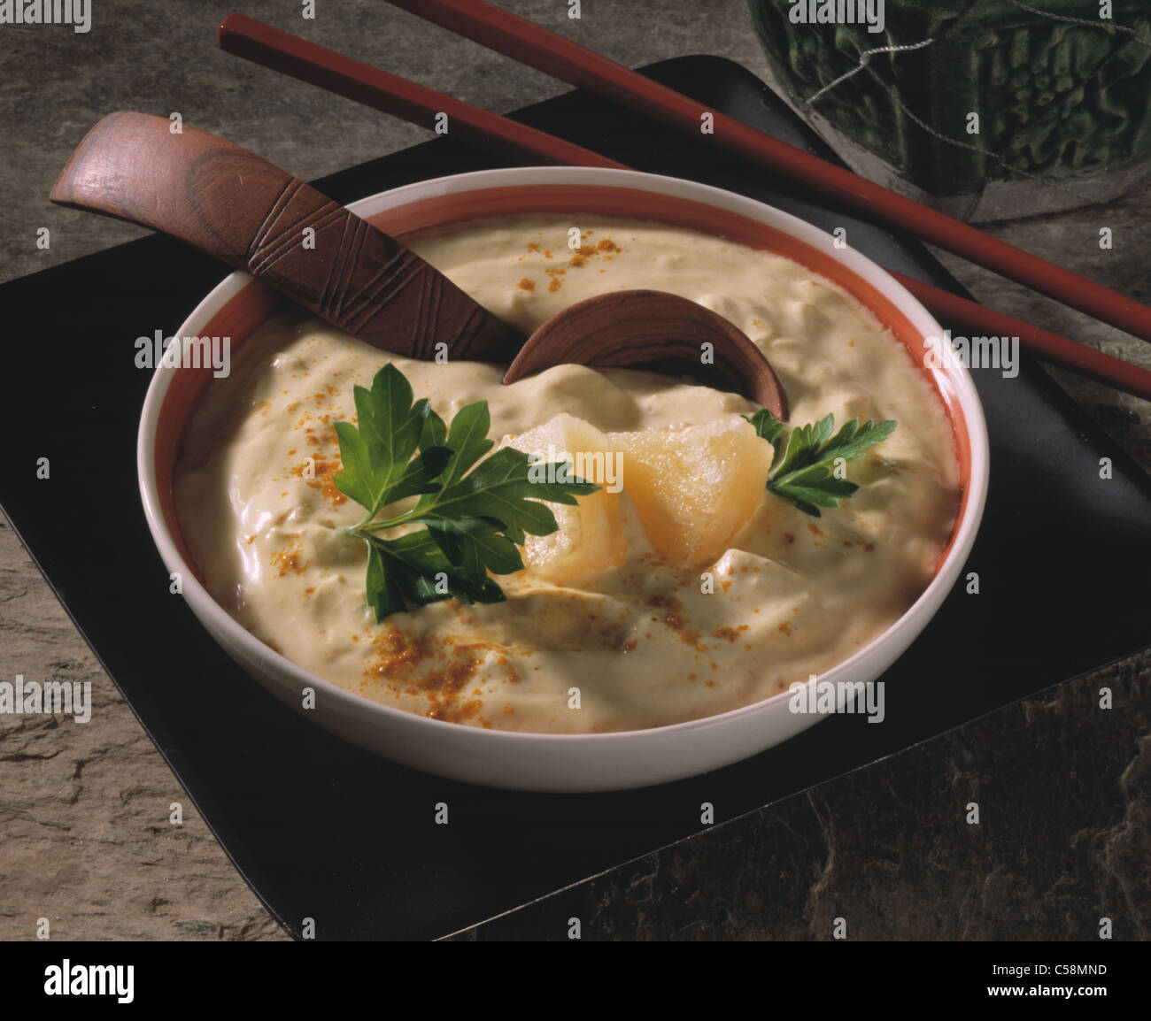 Curry - pineapple - dip Stock Photo - Alamy