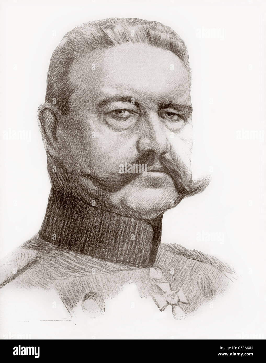 Paul Von Hindenburg, 1847 - 1934. German Field Marshal and second President of Germany. Stock Photo