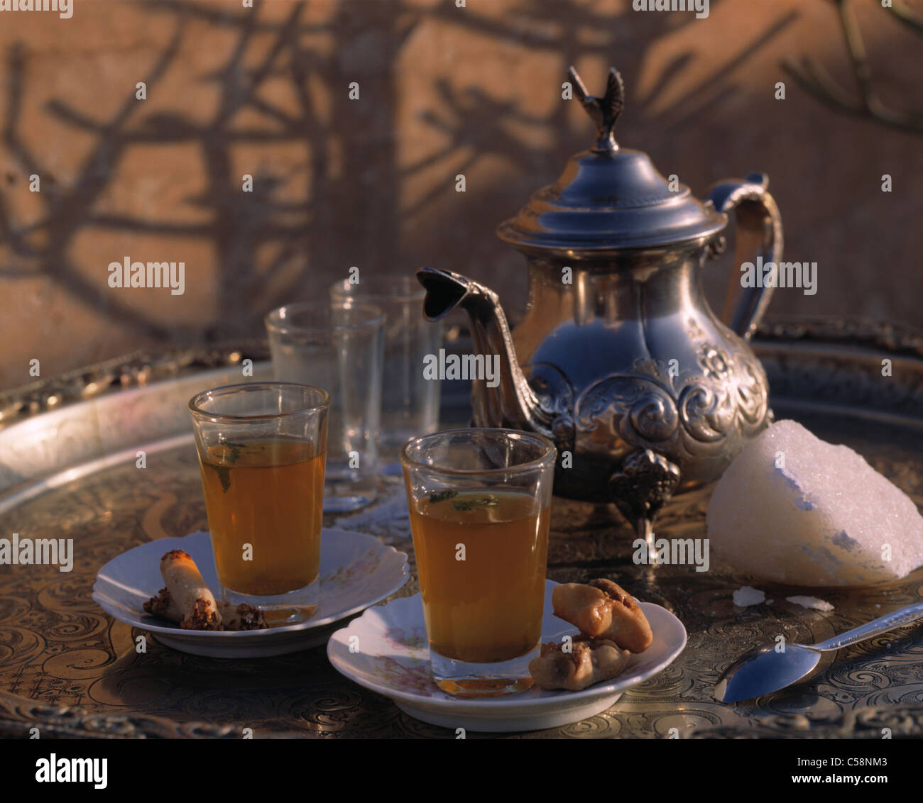 Still: Brew mint - tea in glass Stock Photo