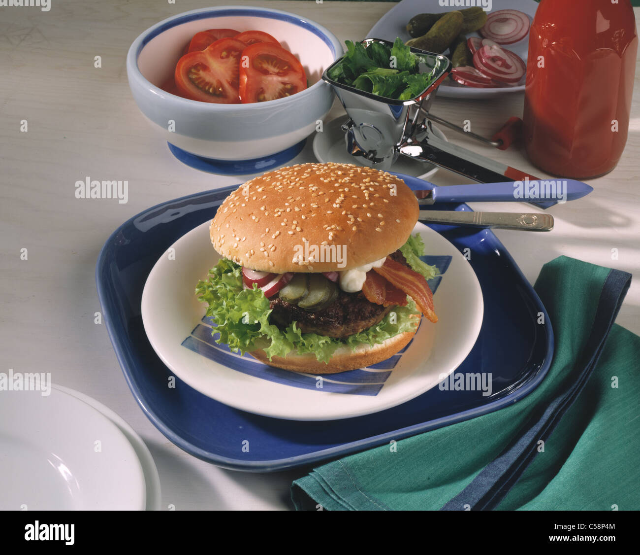 Bacon - burger Stock Photo - Alamy