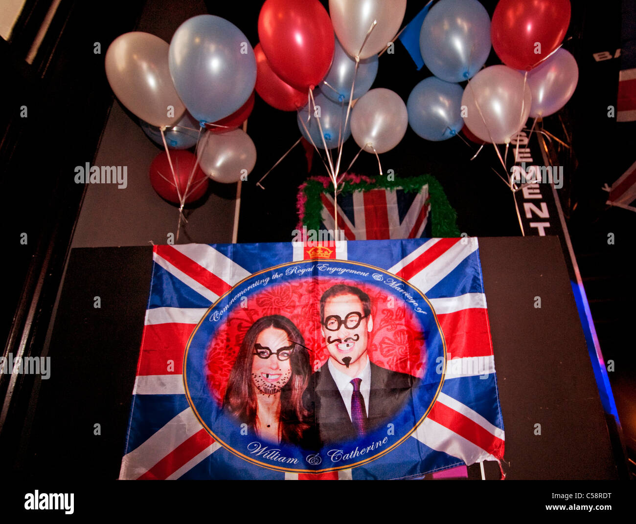 Celebrations in Soho for the Royal Wedding of William and Kate Stock Photo