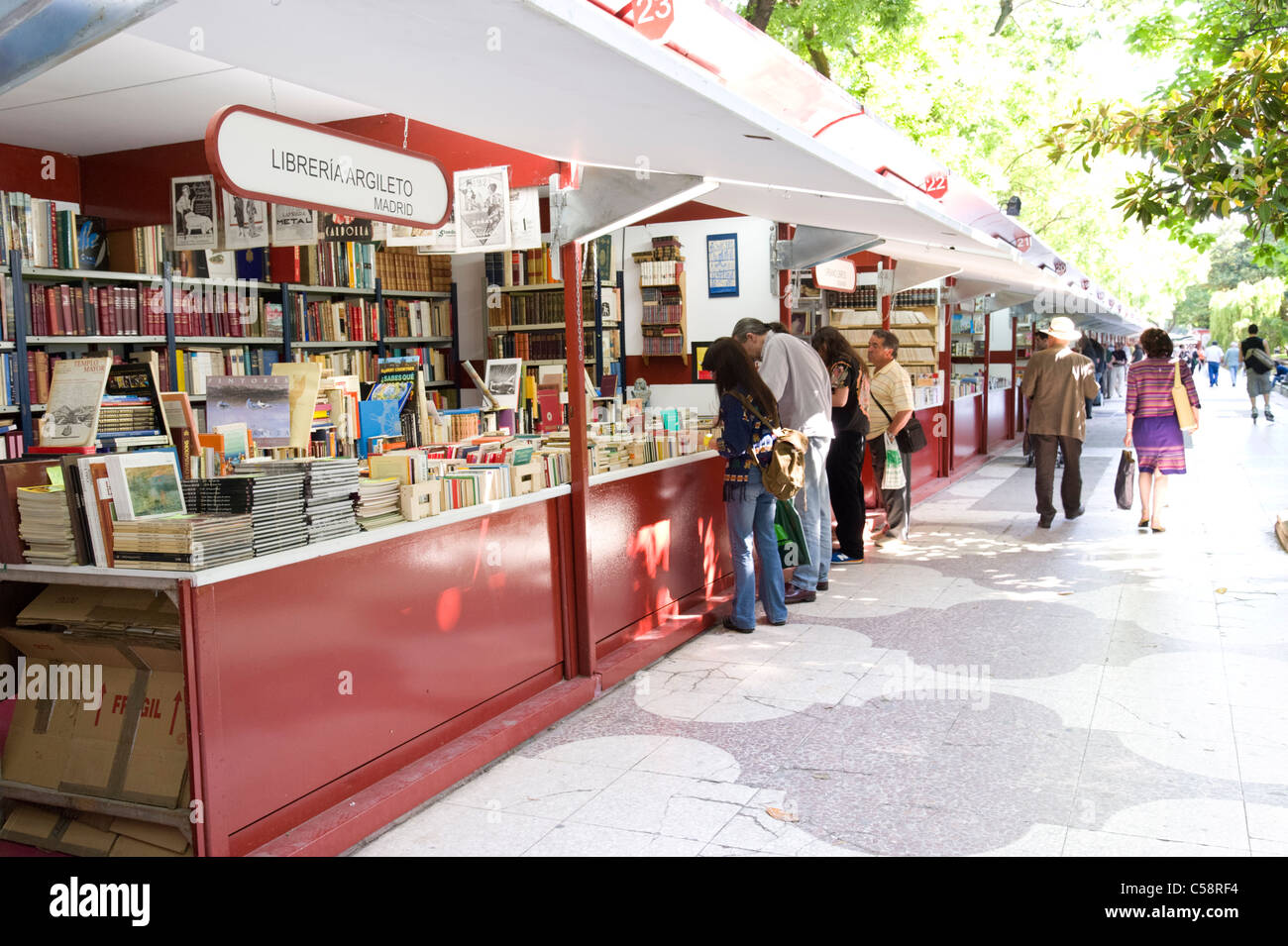 Annual book fair on the Paseo de Recoletos, Madrid, Spain Stock Photo