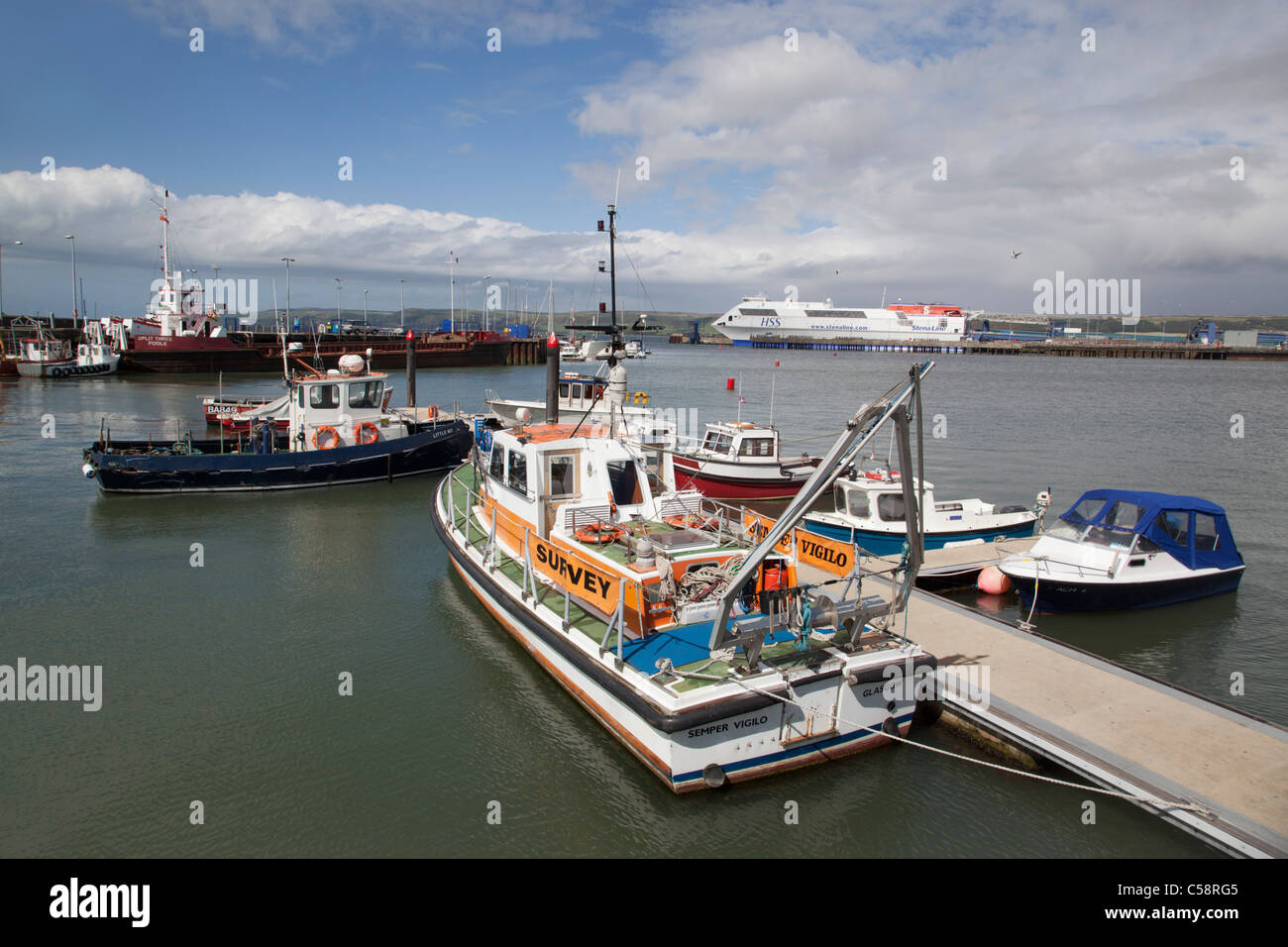 Stranraer; harbour and ferry terminal; Scotland Stock Photo