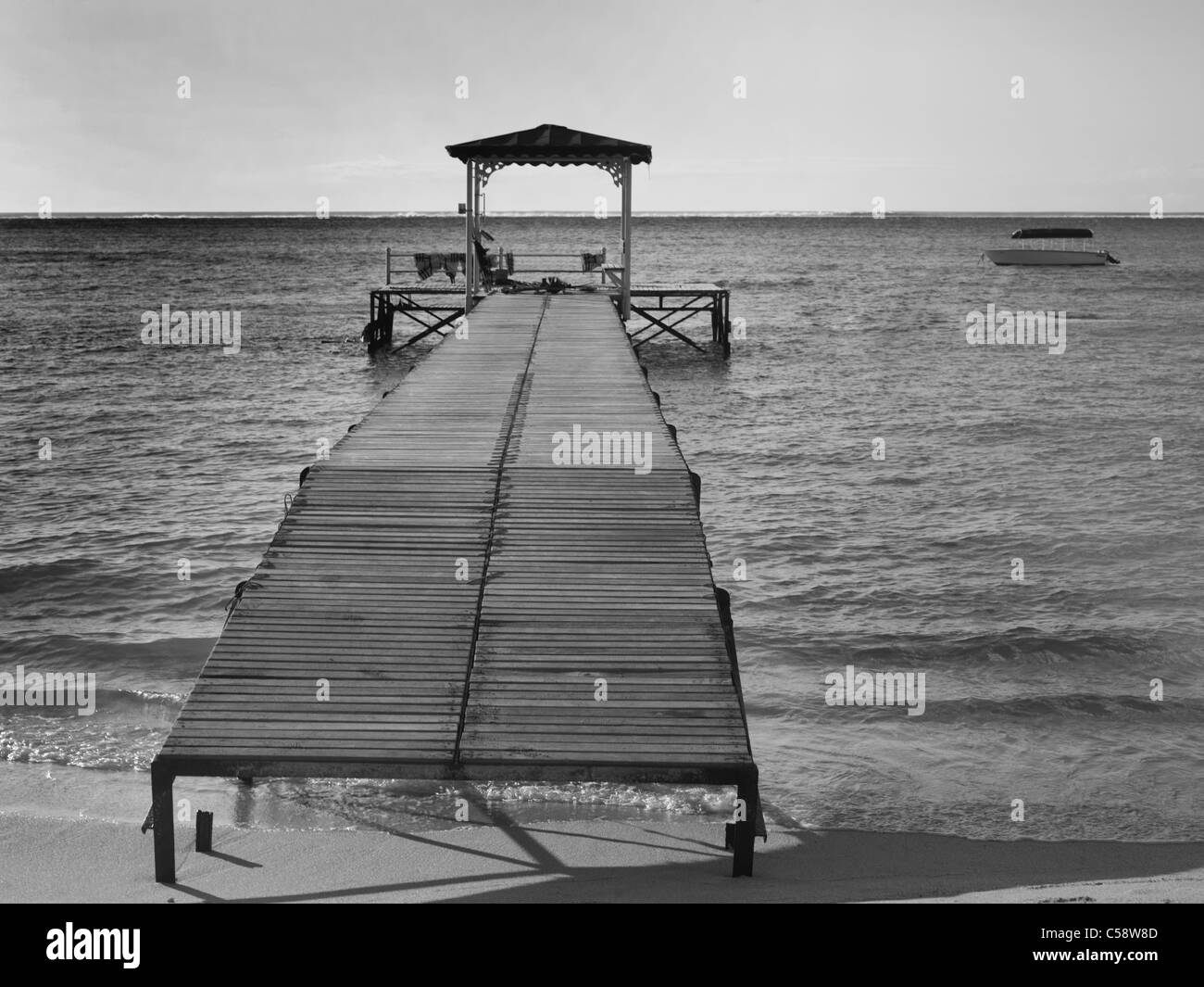 Balaclava Mauritius Jetty at Hotel Maritim Stock Photo