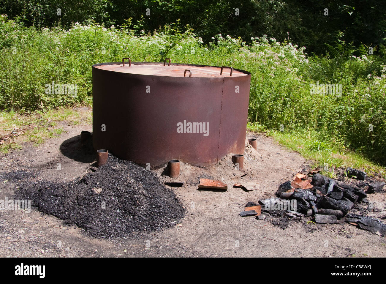 Kiln used for production of charcoal Stock Photo Alamy