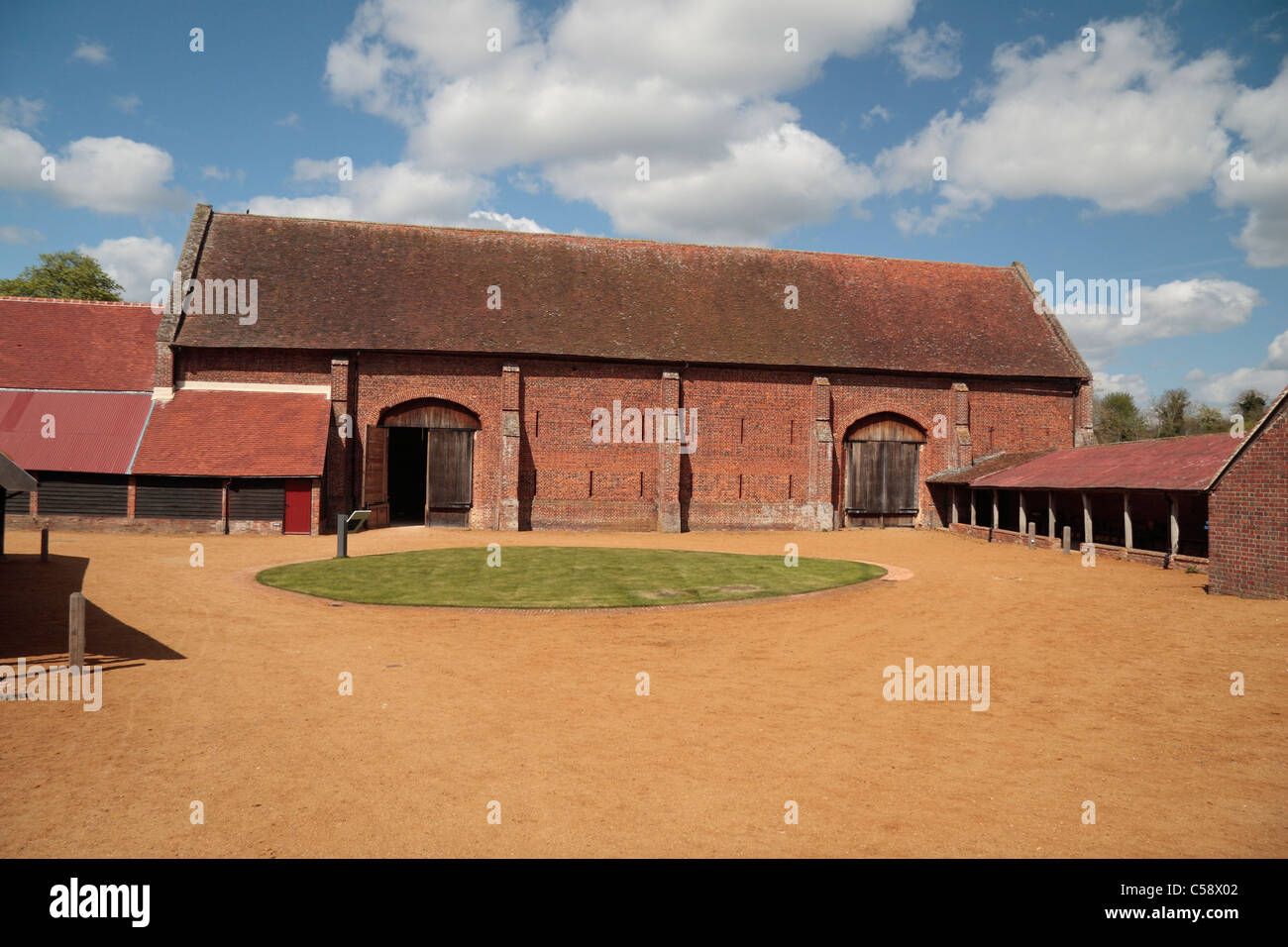 Inside the Great Barn ('The Bloody Barn') in the grounds of Basing House, Old Basing, Hampshire, UK. Stock Photo