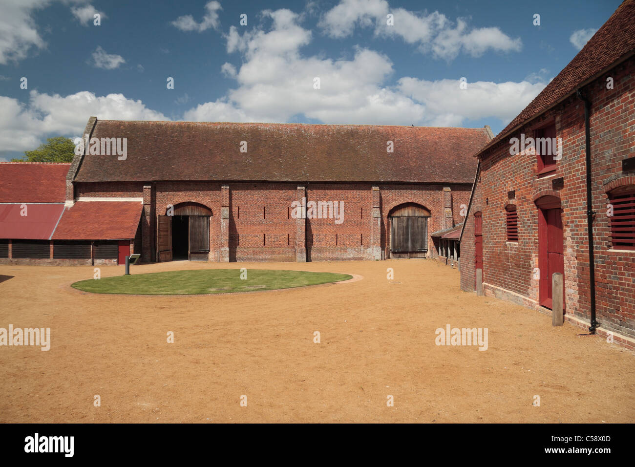 The Great Barn ('The Bloody Barn') in the grounds of Basing House, Old Basing, Hampshire, UK. Stock Photo