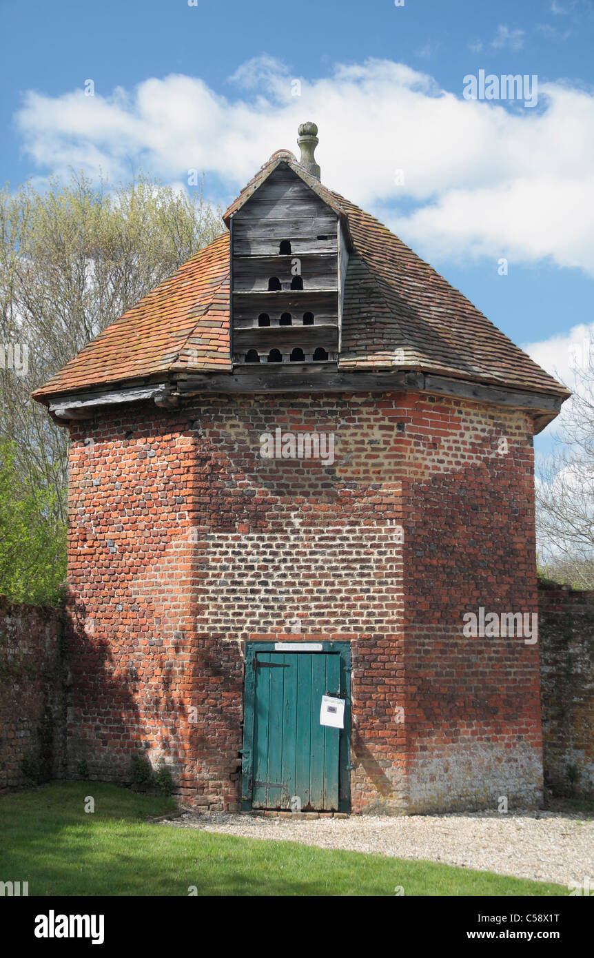 Dovecote (pigeon loft) in the walled Jacobean garden in the grounds of Basing House, Old Basing, Hampshire, UK. Stock Photo