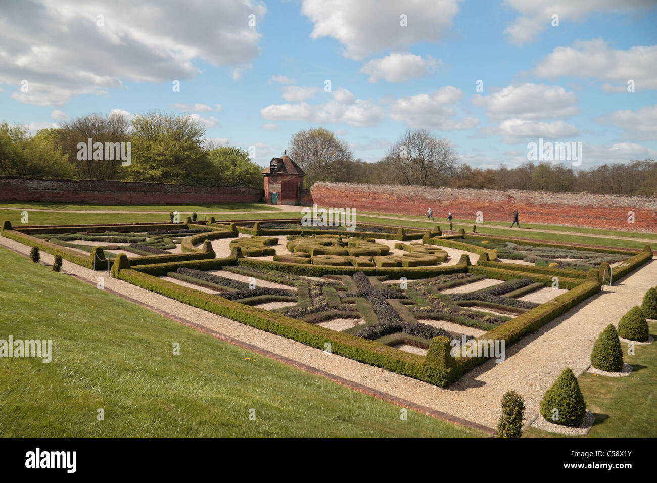 The walled Jacobean garden in the grounds of Basing House, Old Basing, Hampshire, UK. Stock Photo