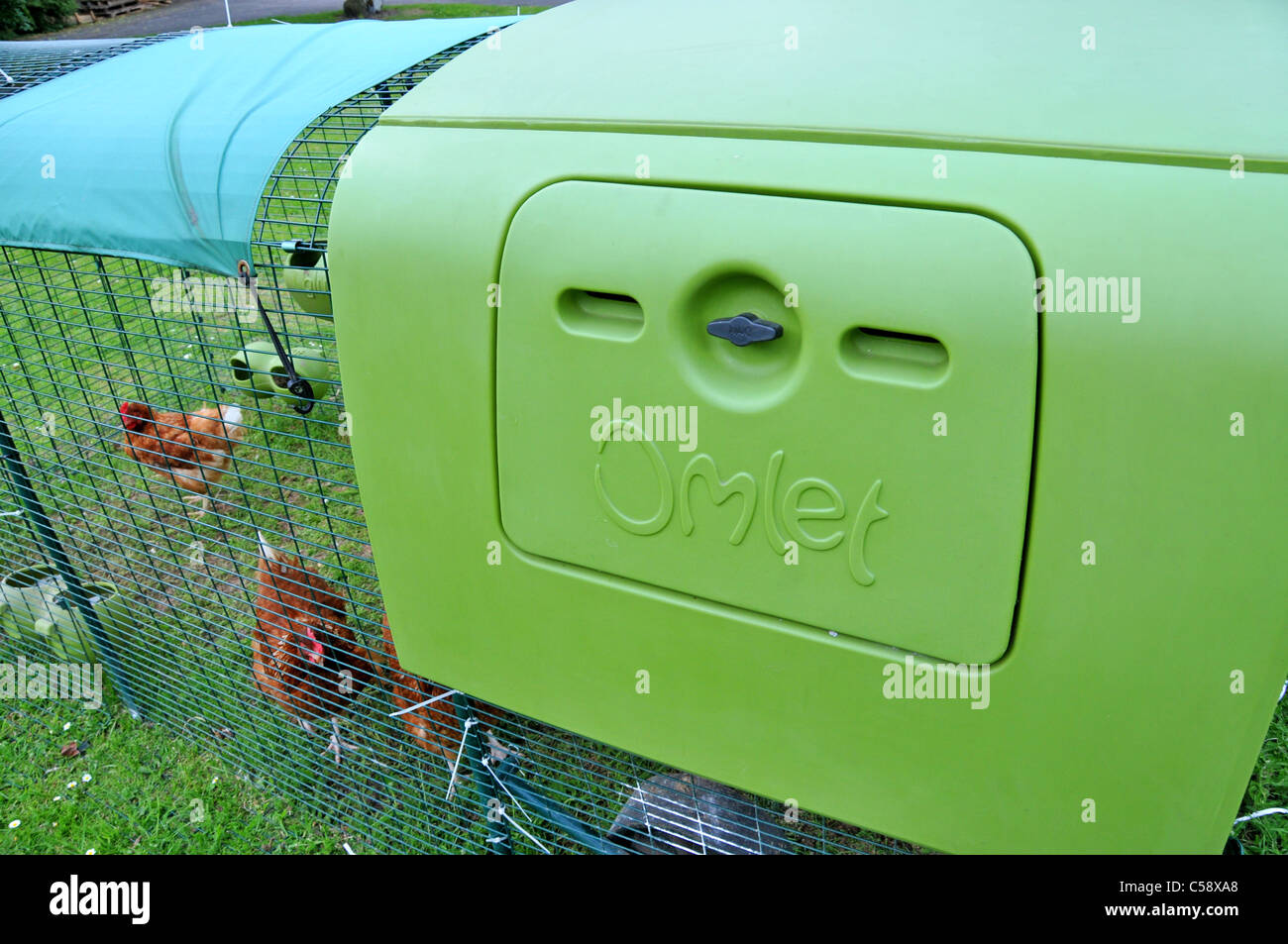 Omlet Chicken coop chicken house chickens eggs laying feeding housing Stock Photo