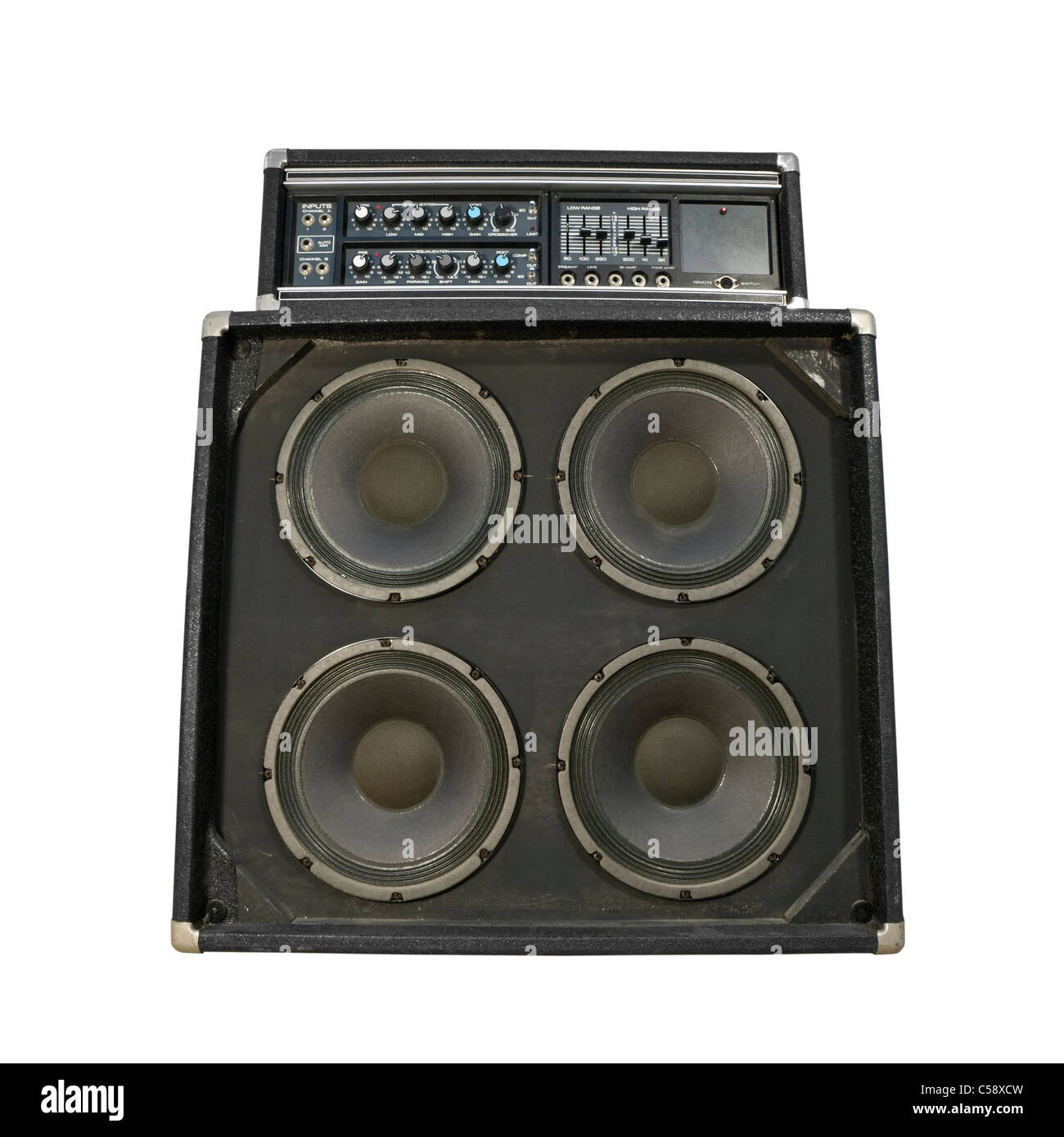 Funky old bass amplifier from the 1970's. Stock Photo