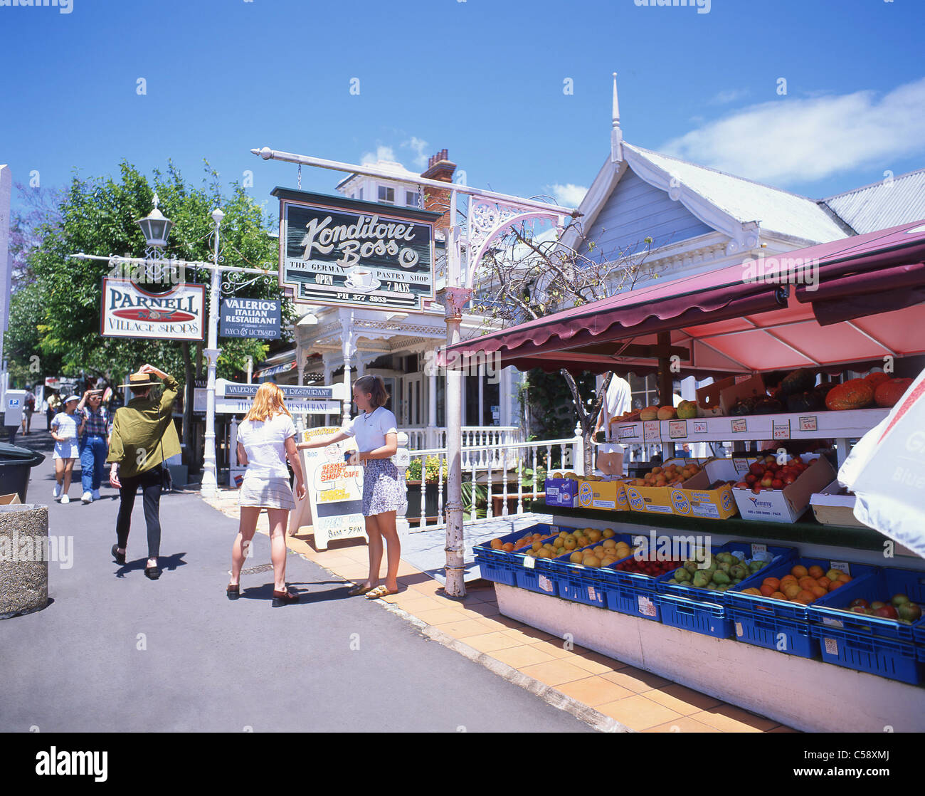 Parnell Village shops, Parnell Rise, Parnell, Auckland, Auckland Region, North Island, New Zealand Stock Photo