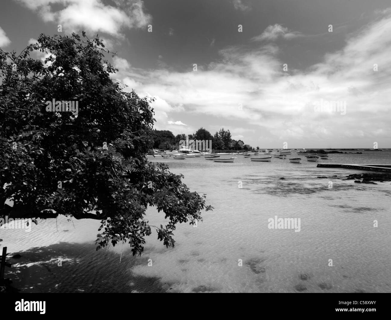 Balaclava Mauritius Beach Scene Stock Photo