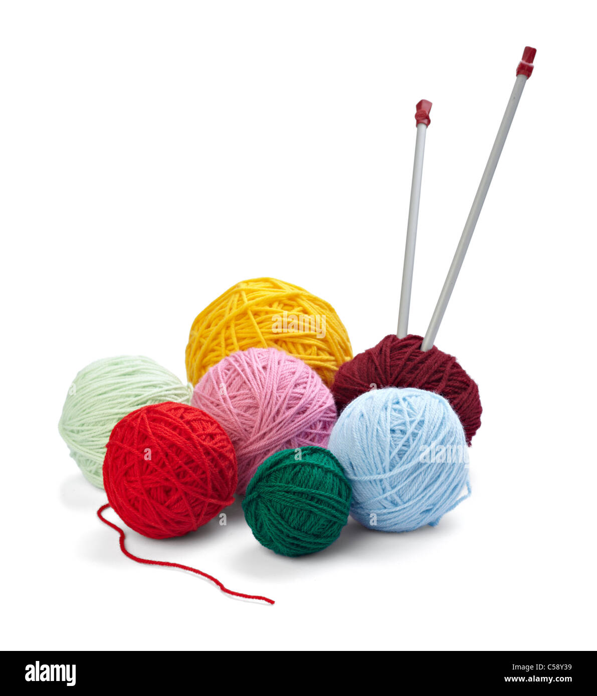 wool knitting Stock Photo