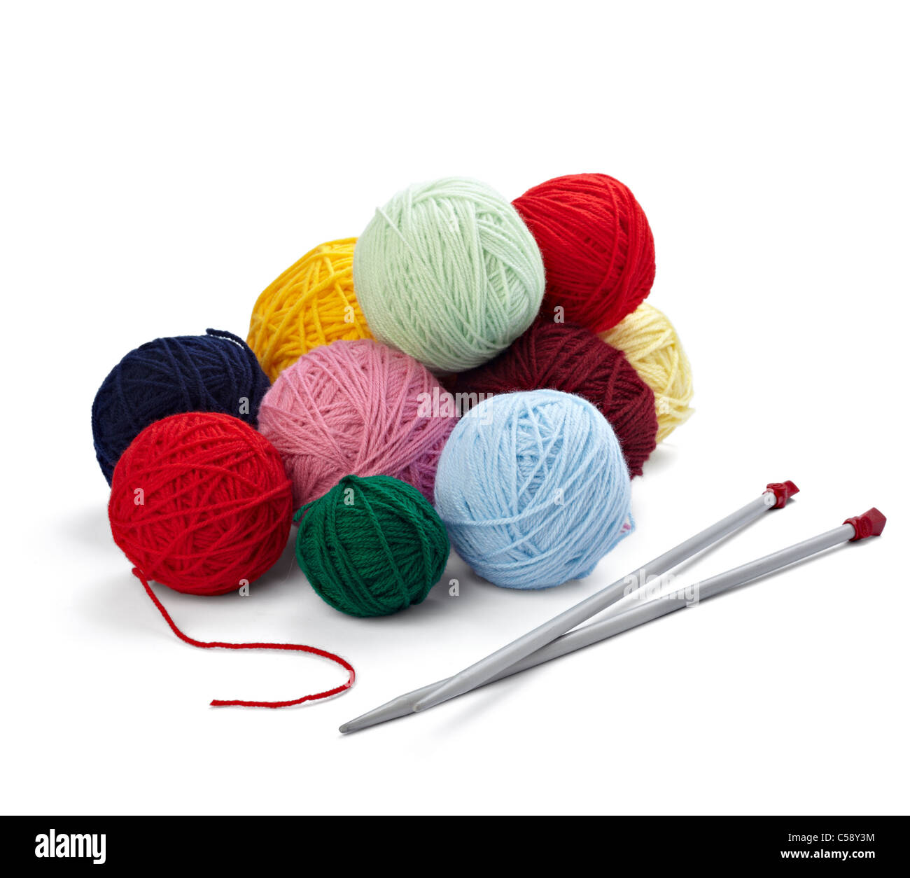wool knitting Stock Photo