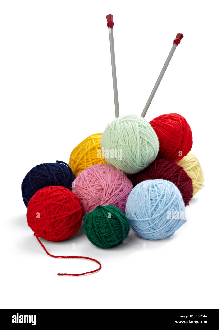wool knitting Stock Photo
