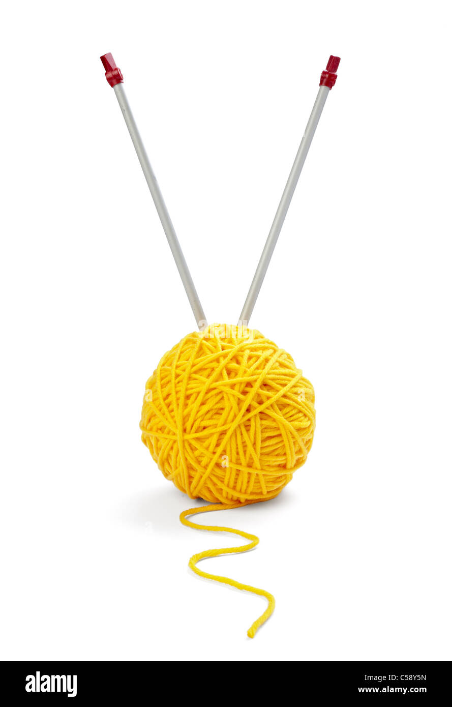 wool knitting Stock Photo