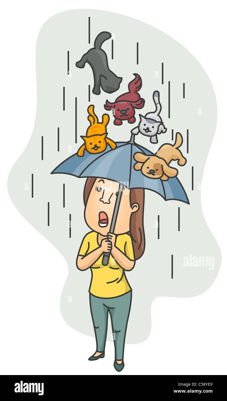 why do people say its raining cats and dogs