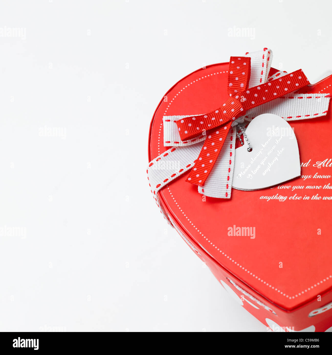 Close-up of heart shape gift box Stock Photo