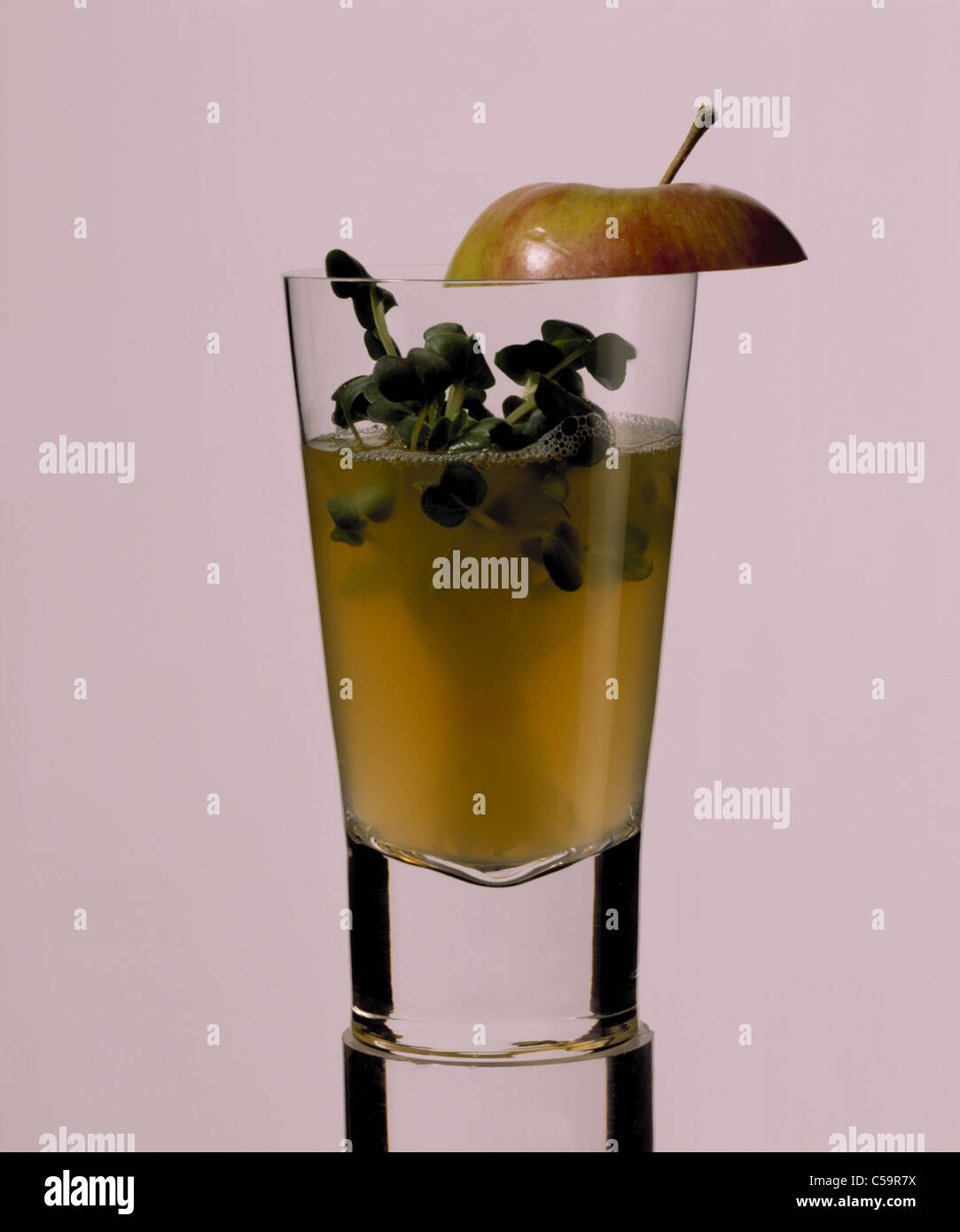 Sauerkraut apple juice with cress Stock Photo Alamy
