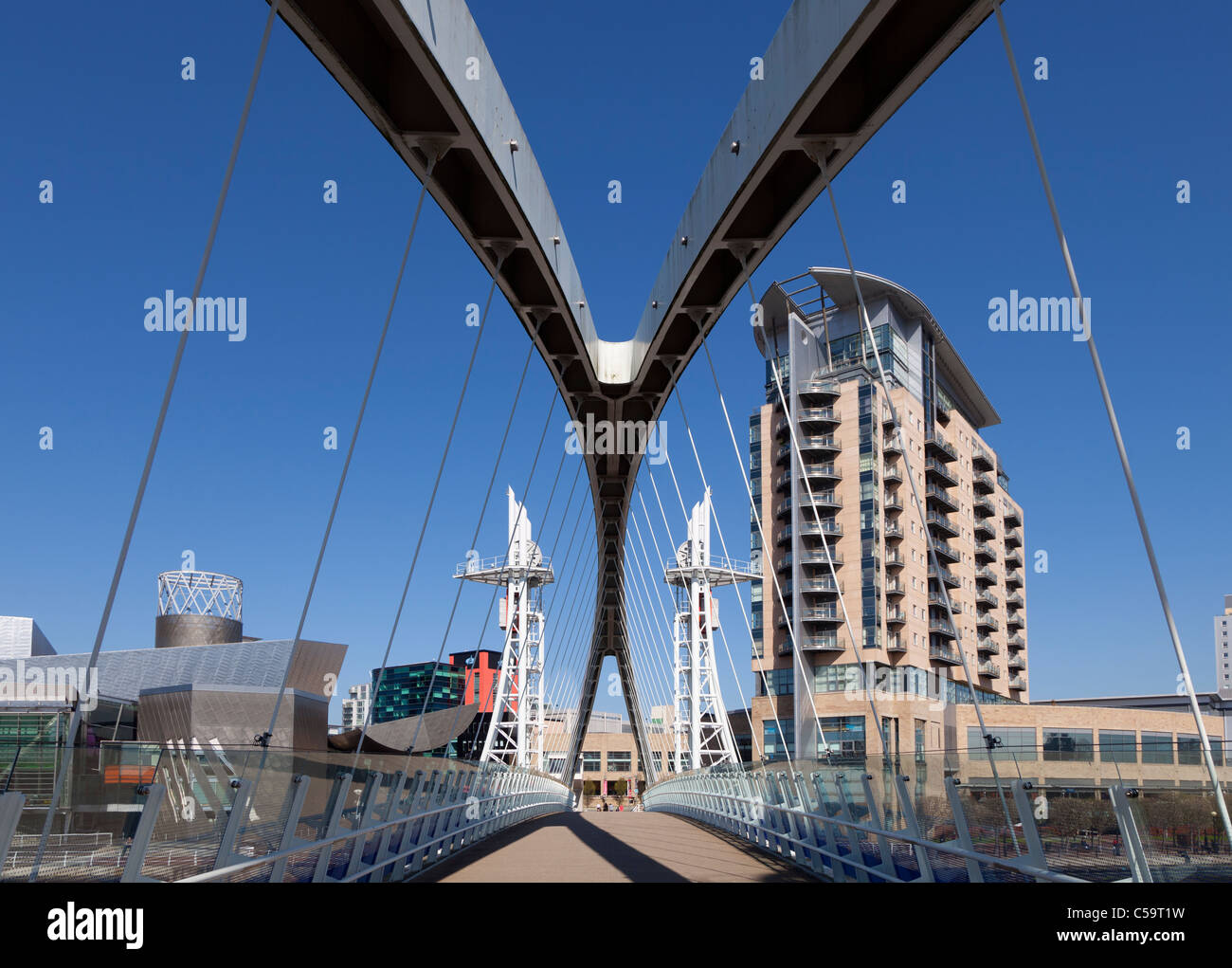 Lowry Bridge, Salford quays, Greater Manchester, England Stock Photo