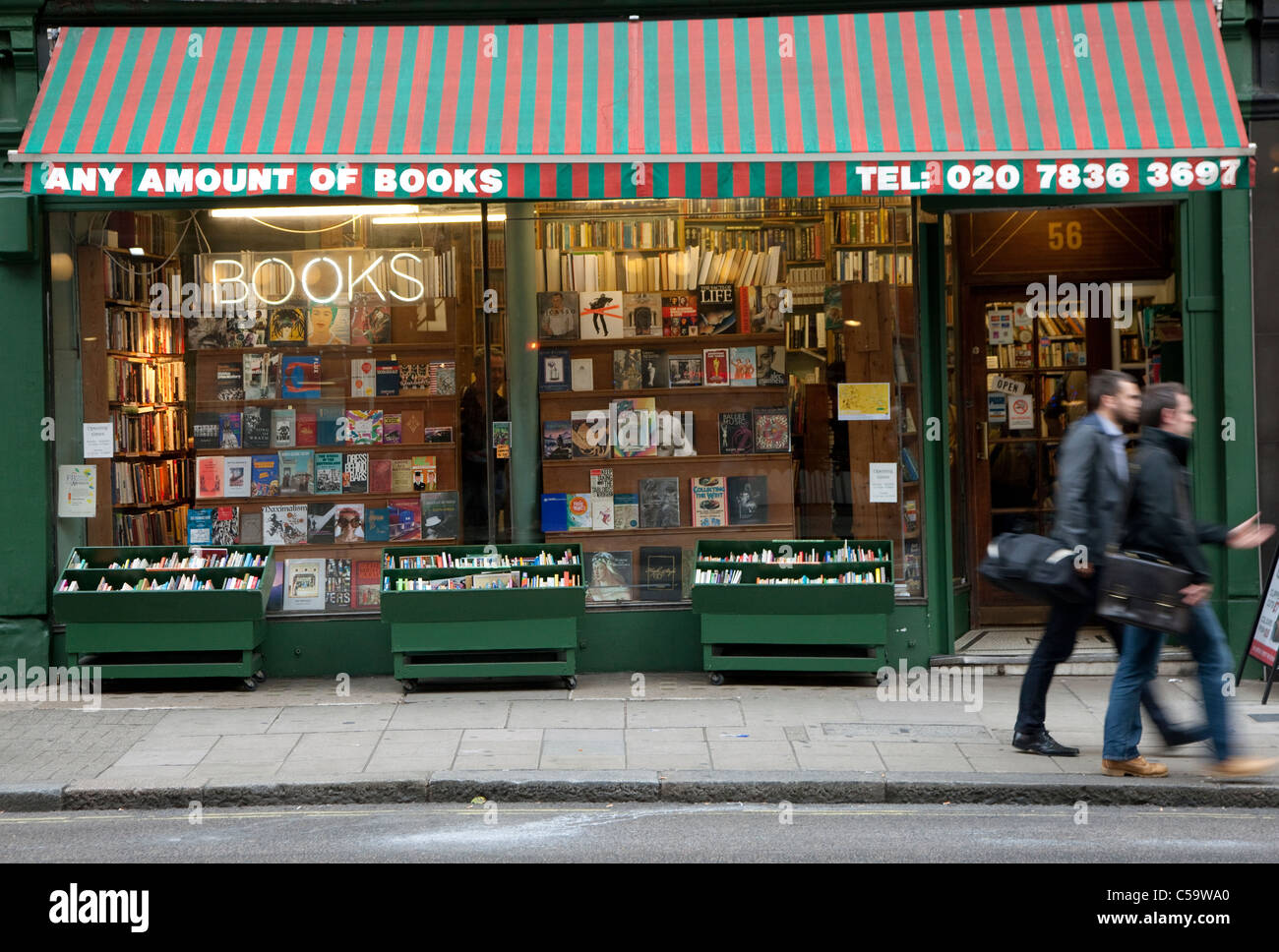 Charing Cross Road bookshop, London Stock Photo