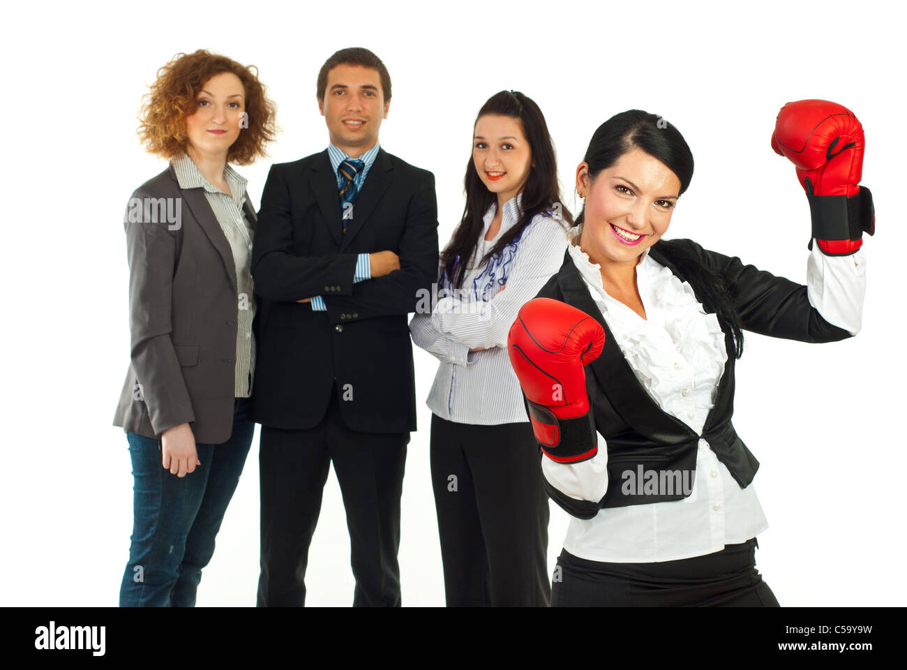 Businesswomen boxing hi-res stock photography and images - Alamy