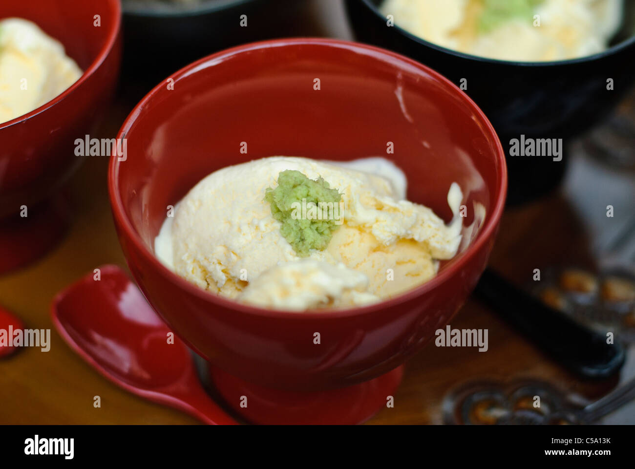 Vanilla icecream with wasabi, Marutou Wasabi, Shimoda, Japan, October
